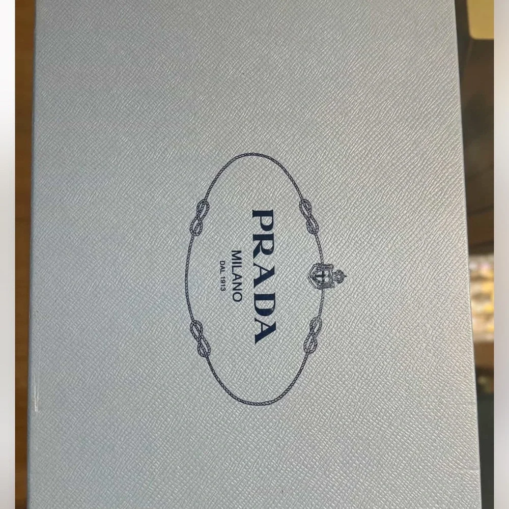 Prada Cream Leather Slide Mules with Logo - Picture 4 of 8